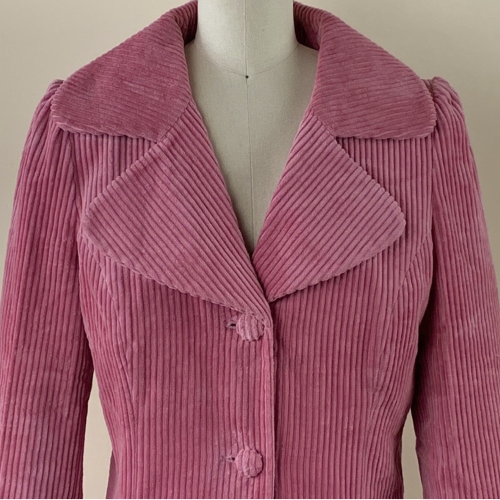 Anthropologie Elevenses Dusty Rose Pink Wide Wale Corduroy Jacket Blazer Coat - Picture 2 of 9